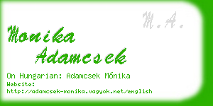 monika adamcsek business card